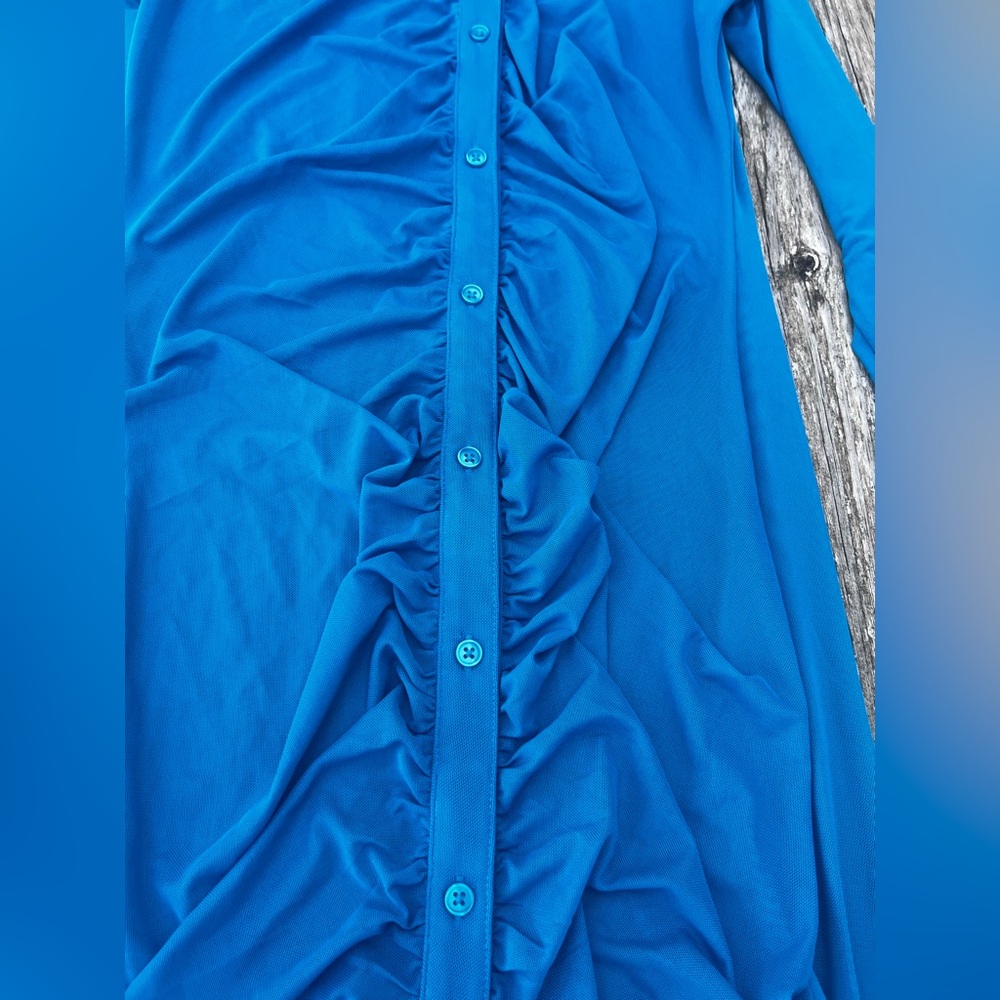 Bold Elements Cerulean Blue Stretch-Mesh Ruched B… - image 3